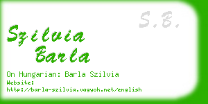 szilvia barla business card